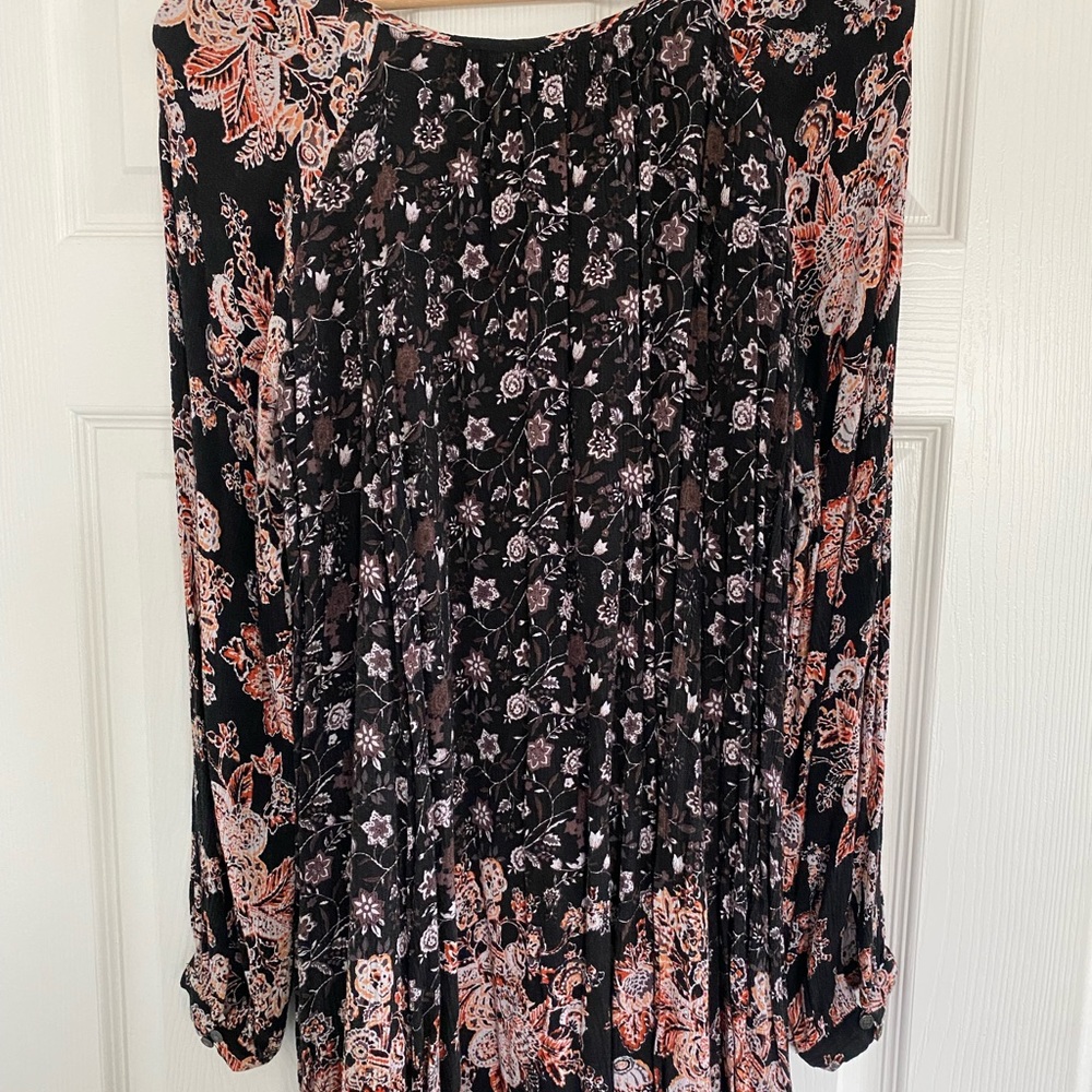 Free People Long sleeve floral bohemian mini dress